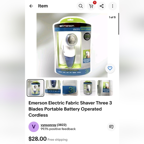 NEW! EMERSON Electric Fabric Shaver - Picture 8 of 8